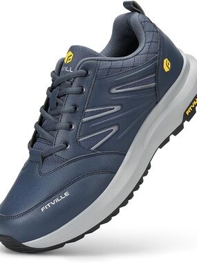 Fitville Men's Navy extra wide hiking Shoes
